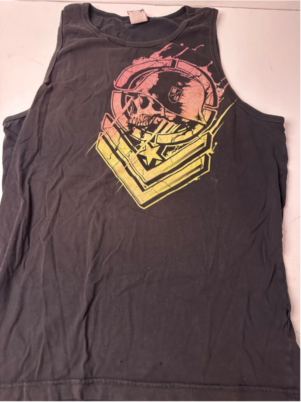 Metal Mulisha Tank Top Mens Medium Black Helmet Skull Bandana Graphic Sleeveless